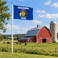 Wisconsin State Flag 3x5 displayed outdoors