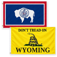 Wyoming State Flag and Don't Tread on Wyoming Flag 3x5 2-Pack