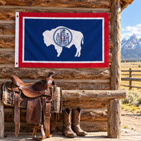 Wyoming State Flag 3x5 displayed outdoors