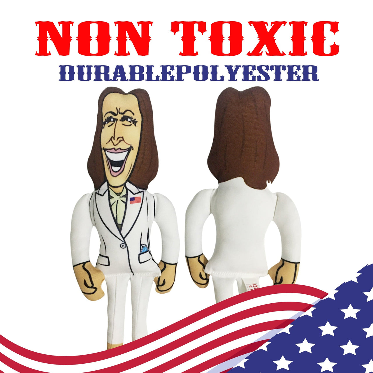 Extra Large Kamala Harris Tough Plush Dog Chew Toy with Squeaker - Official Republican Dogs