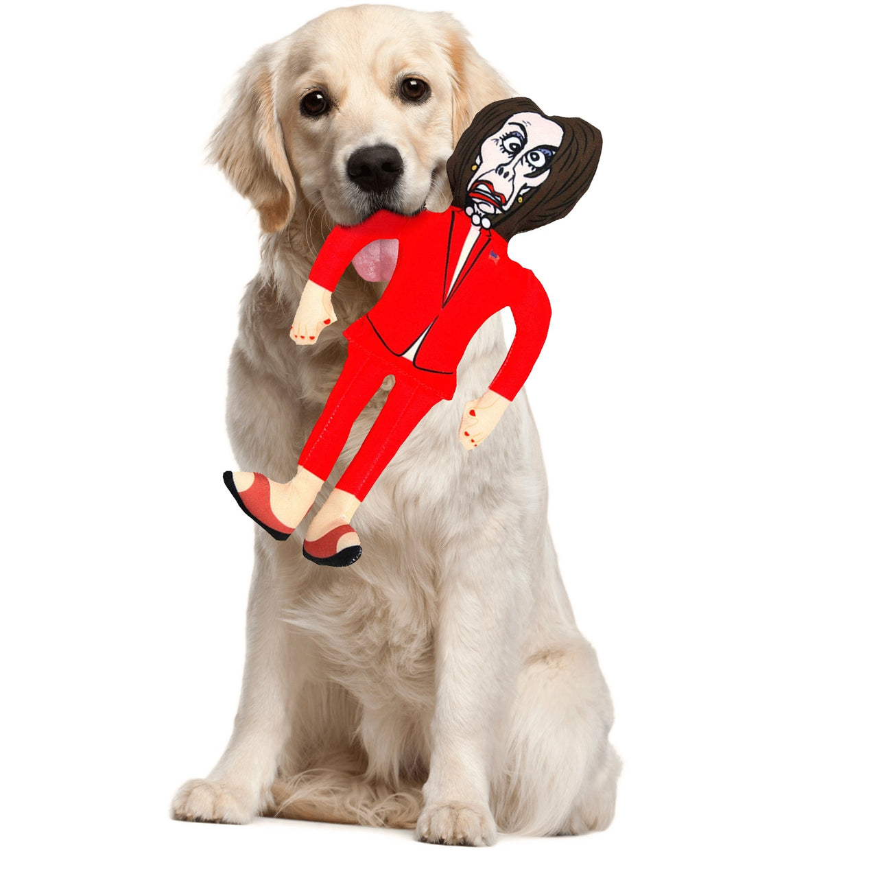 Extra Large Nancy Pelosi Tough Plush Dog Chew Toy with Squeaker - Official Republican Dogs