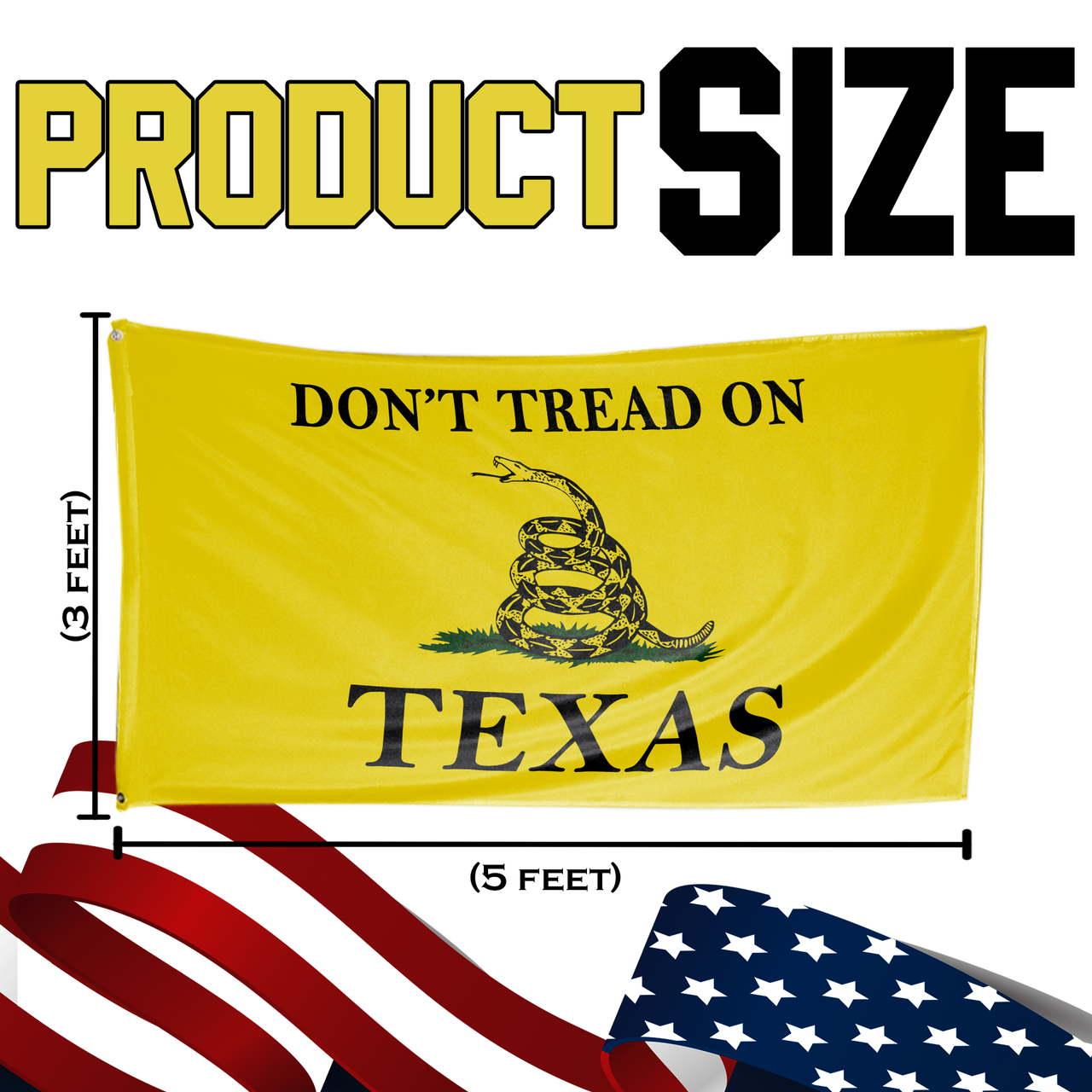 Don't Tread on Texas 3 x 5 Gadsden Flag - Limited Edition