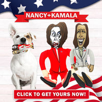 Kamala & Nancy Tough Plush Dog Chew Toys with Squeakers - Official Republican Dogs Bundle
