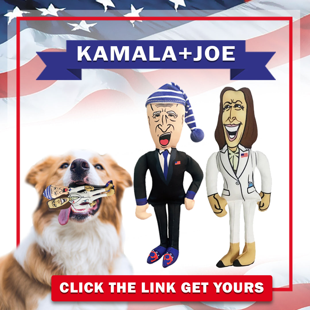 Sleepy Joe Biden and Kamala Harris Tough Plush Dog Chew Toys with Squeakers - Official Republican Dogs Bundle