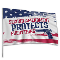Second Amendment Protects Everything 3 x 5 Flag