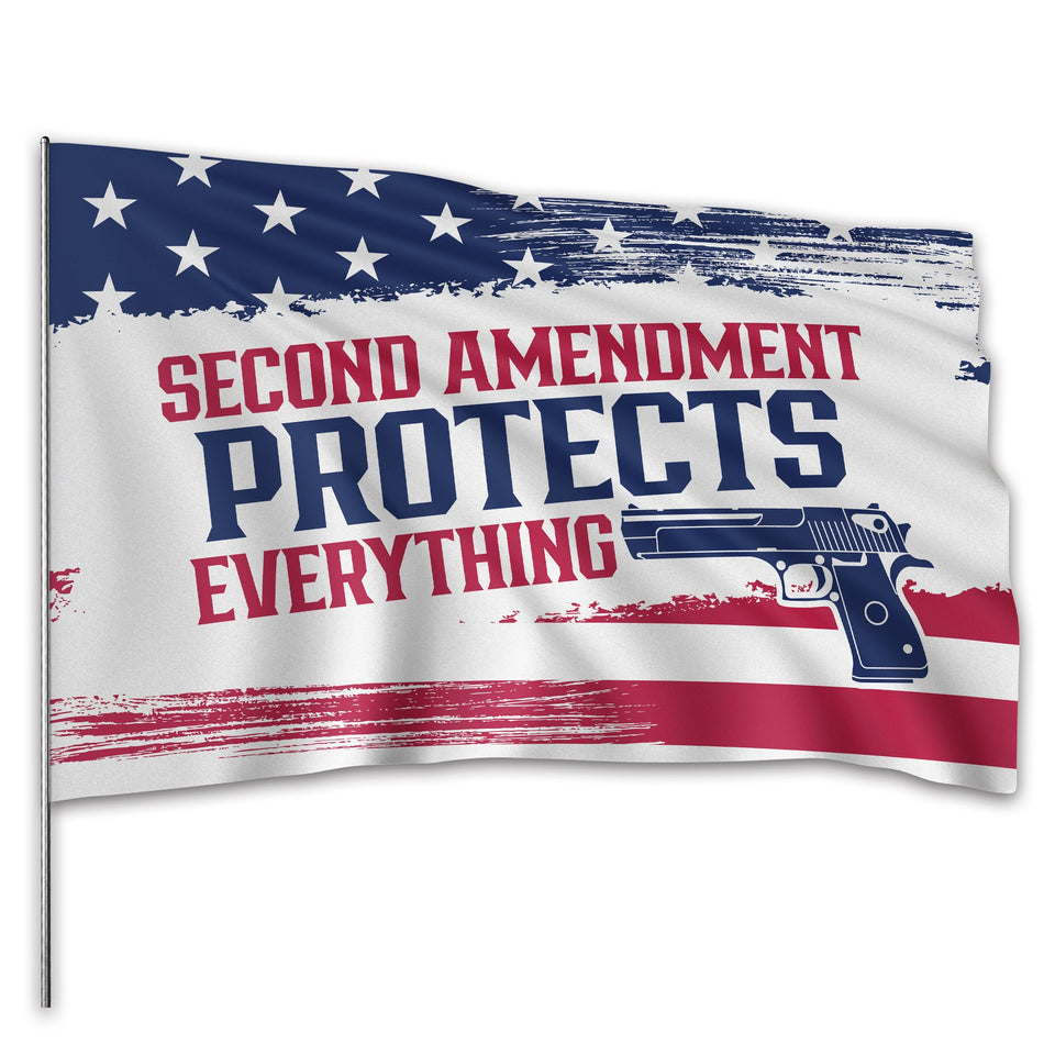 Second Amendment Protects Everything 3 x 5 Flag