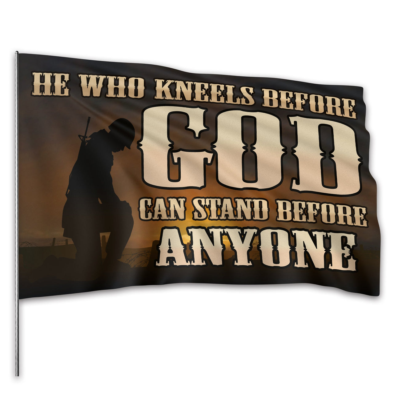 He Who Kneels Before God 3 x 5 Flag