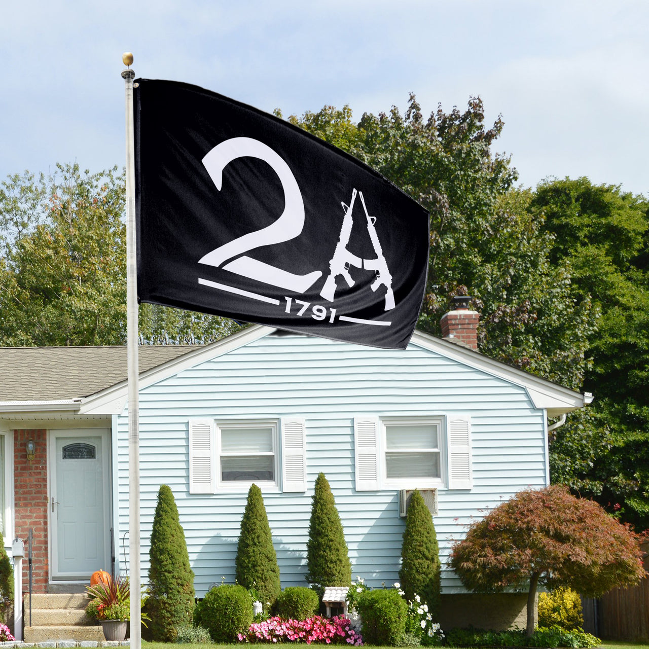 2A Black 2nd Amendment 3 x 5 Flag Full Size