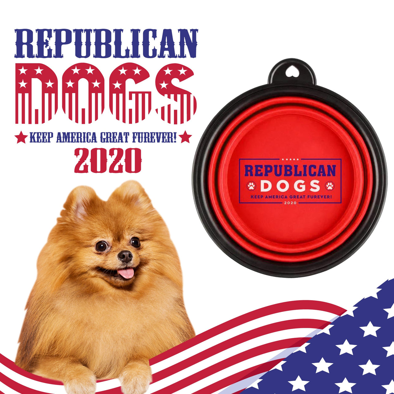 Republican Dogs Collapsible Dog Bowl