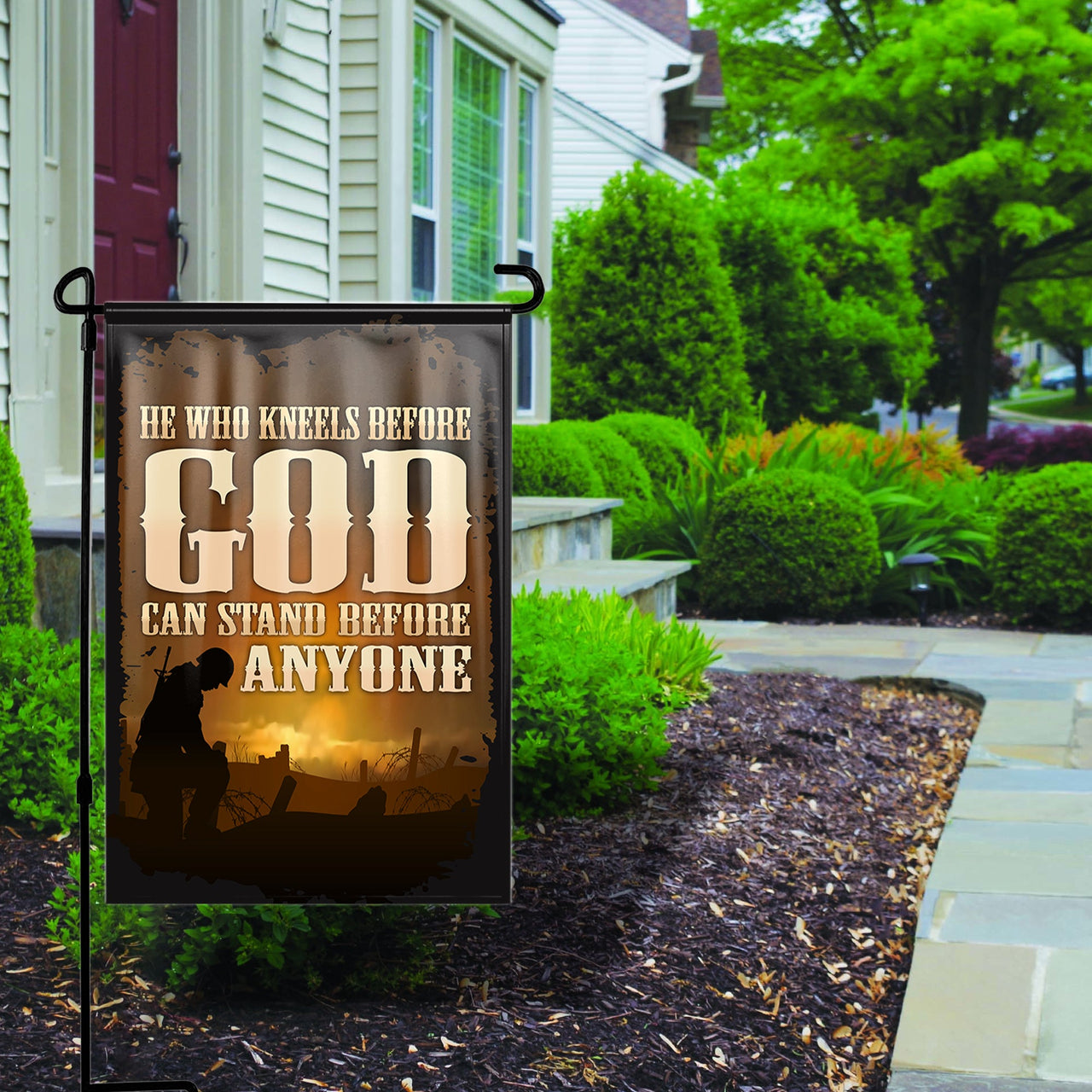 He Who Kneels Before God Yard Flag