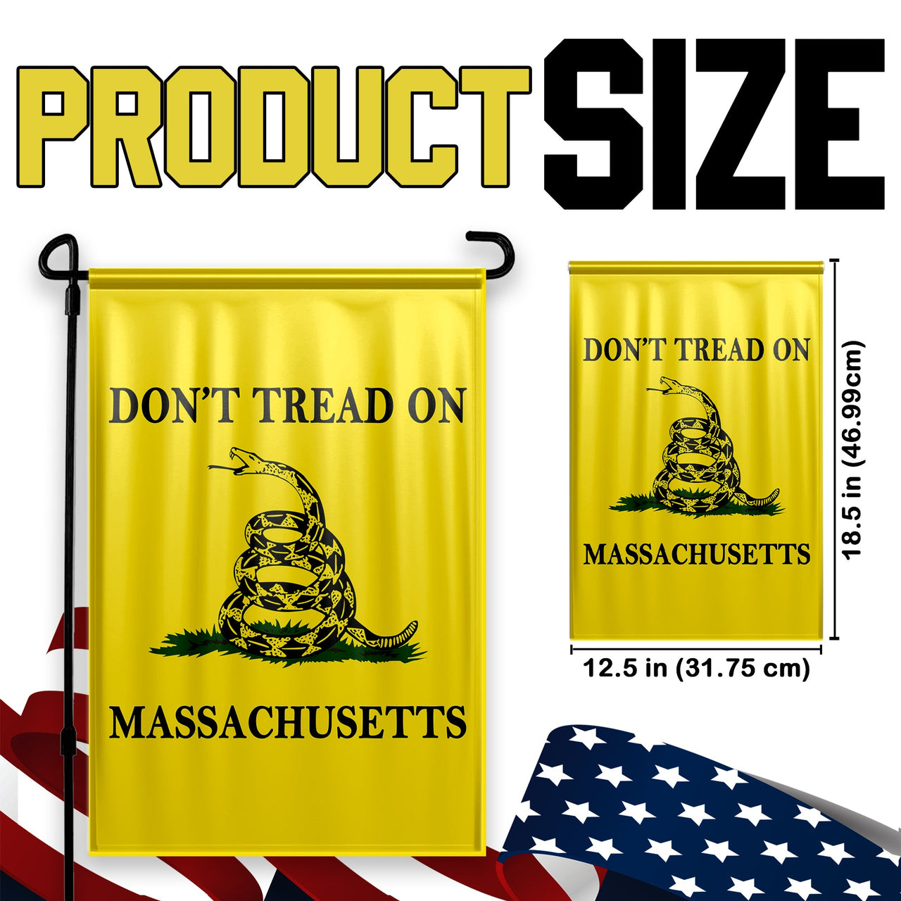 Don't Tread On Massachusetts Yard Flag- Limited Edition Garden Flag