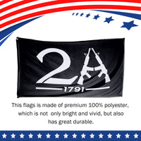 2A Black 2nd Amendment 3 x 5 Flag Full Size