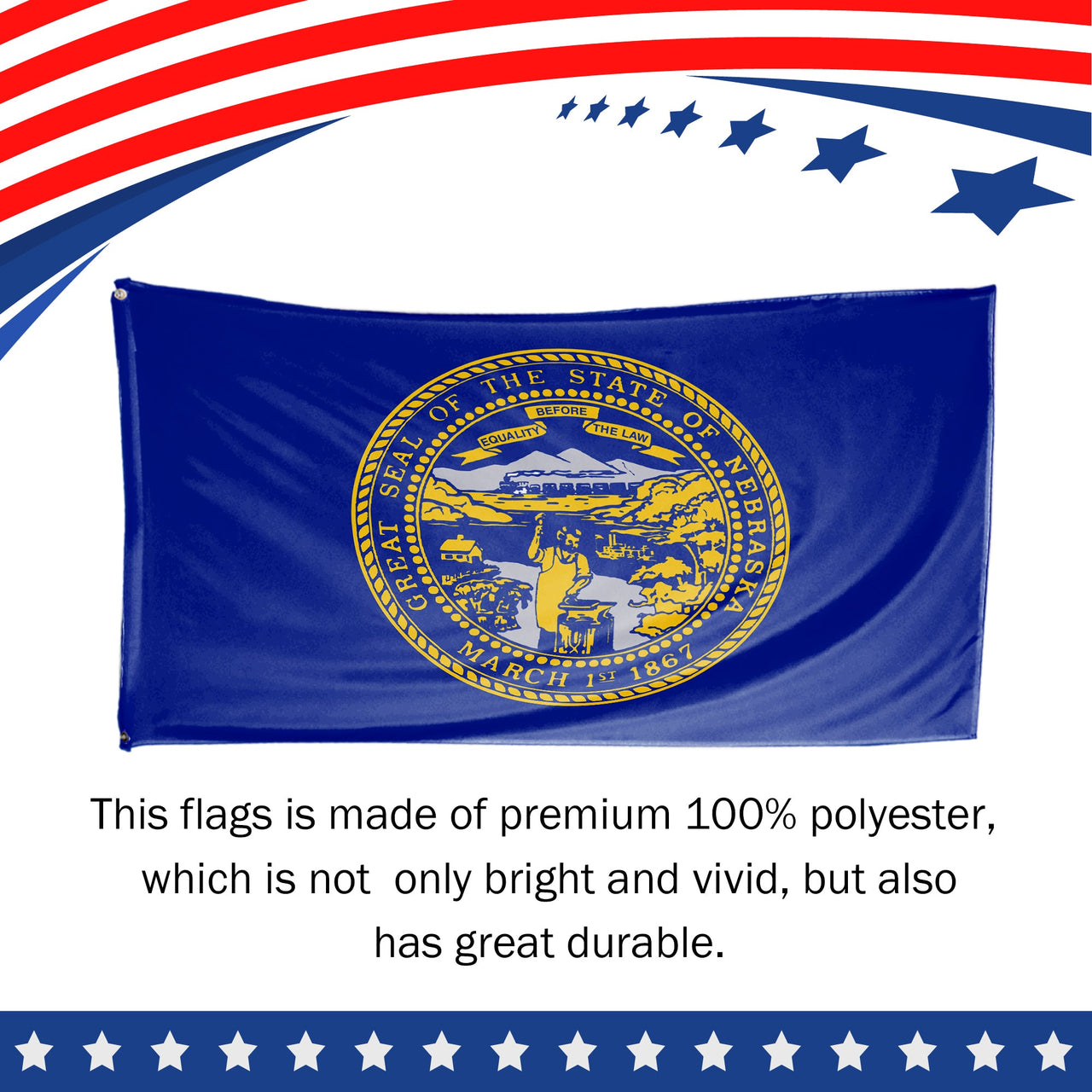 Nebraska State Flag 3 x 5 Feet