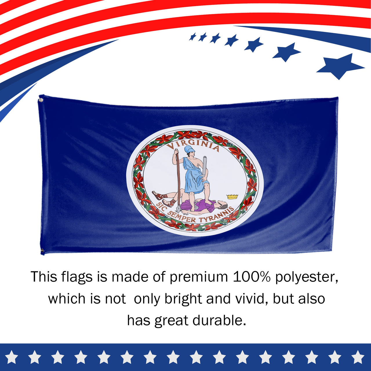 Virginia State Flag 3 x 5 Feet
