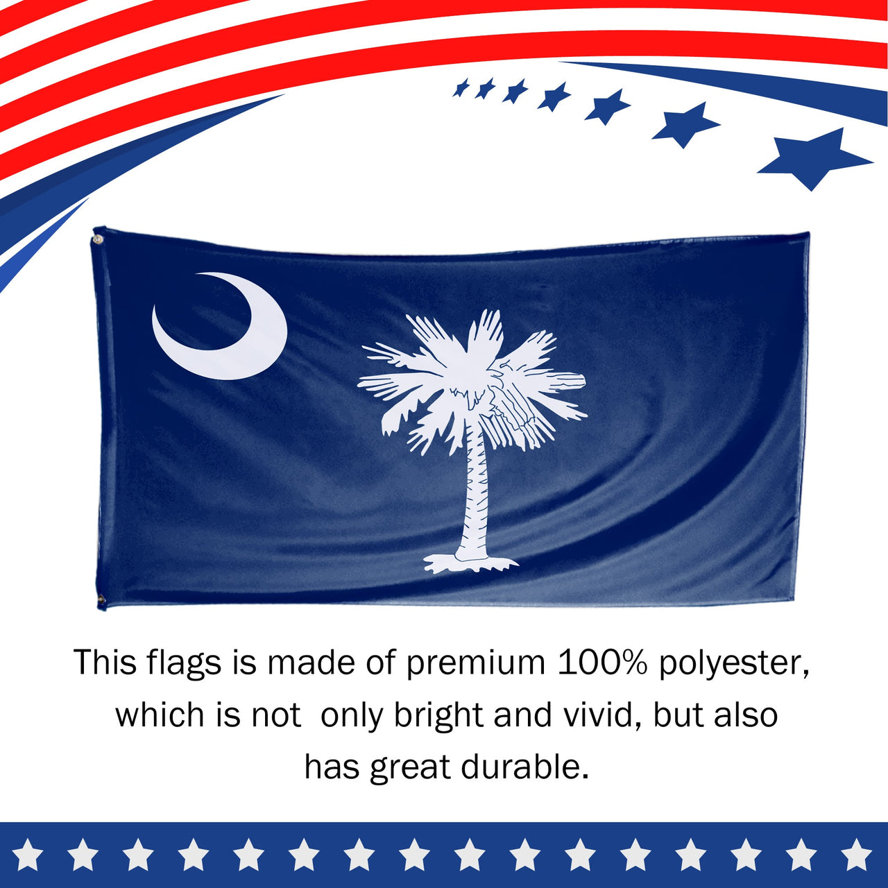 South Carolina State Flag 3 x 5 Feet