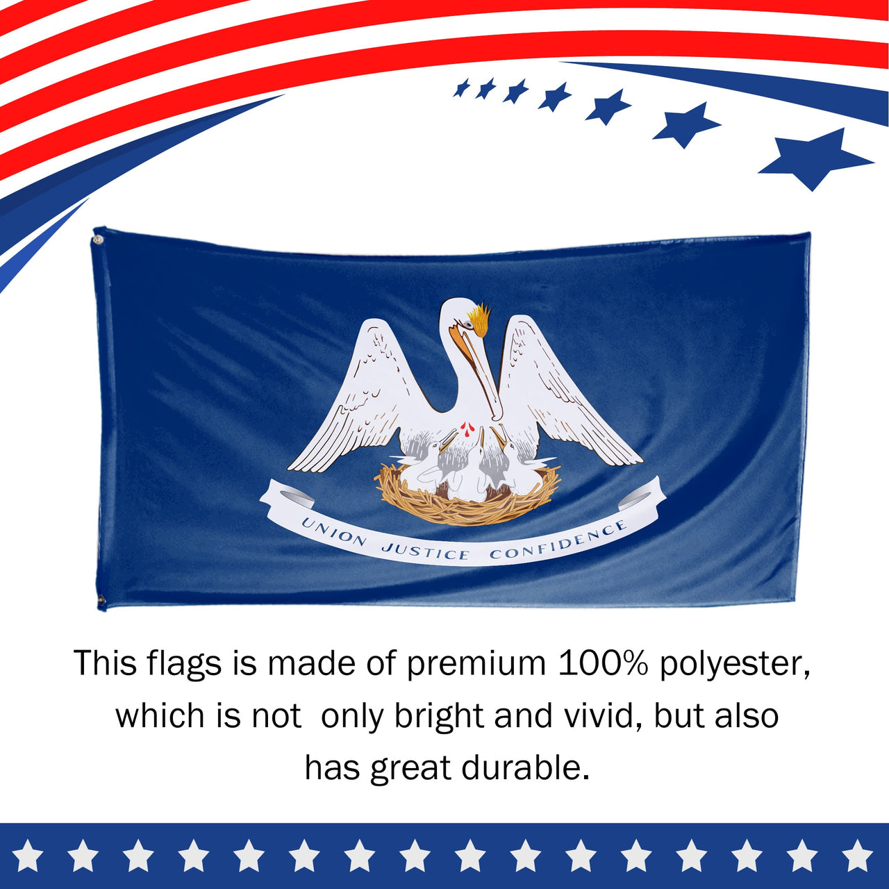 Louisiana State Flag 3 x 5 Feet