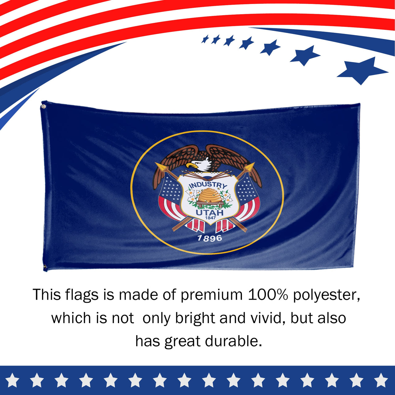 Utah State Flag 3 x 5 Feet