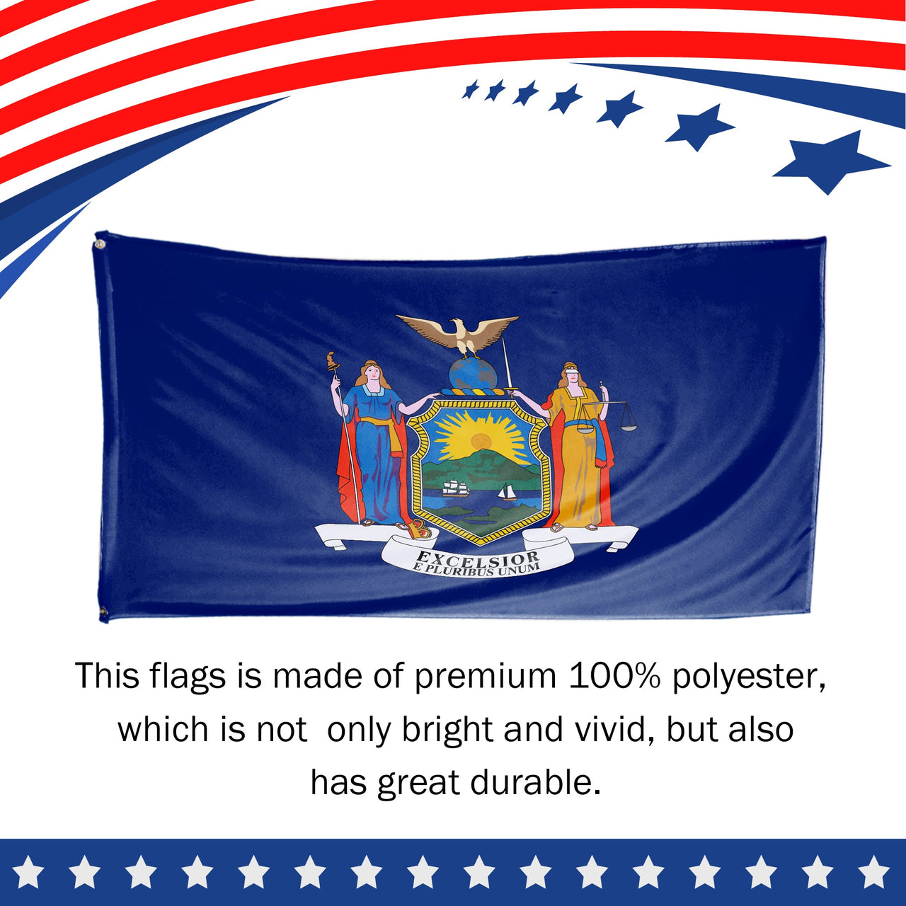 New York State Flag 3 x 5 Feet