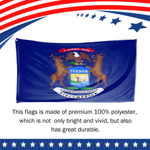 Michigan State Flag 3 x 5 Feet