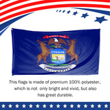 Michigan State Flag 3 x 5 Feet