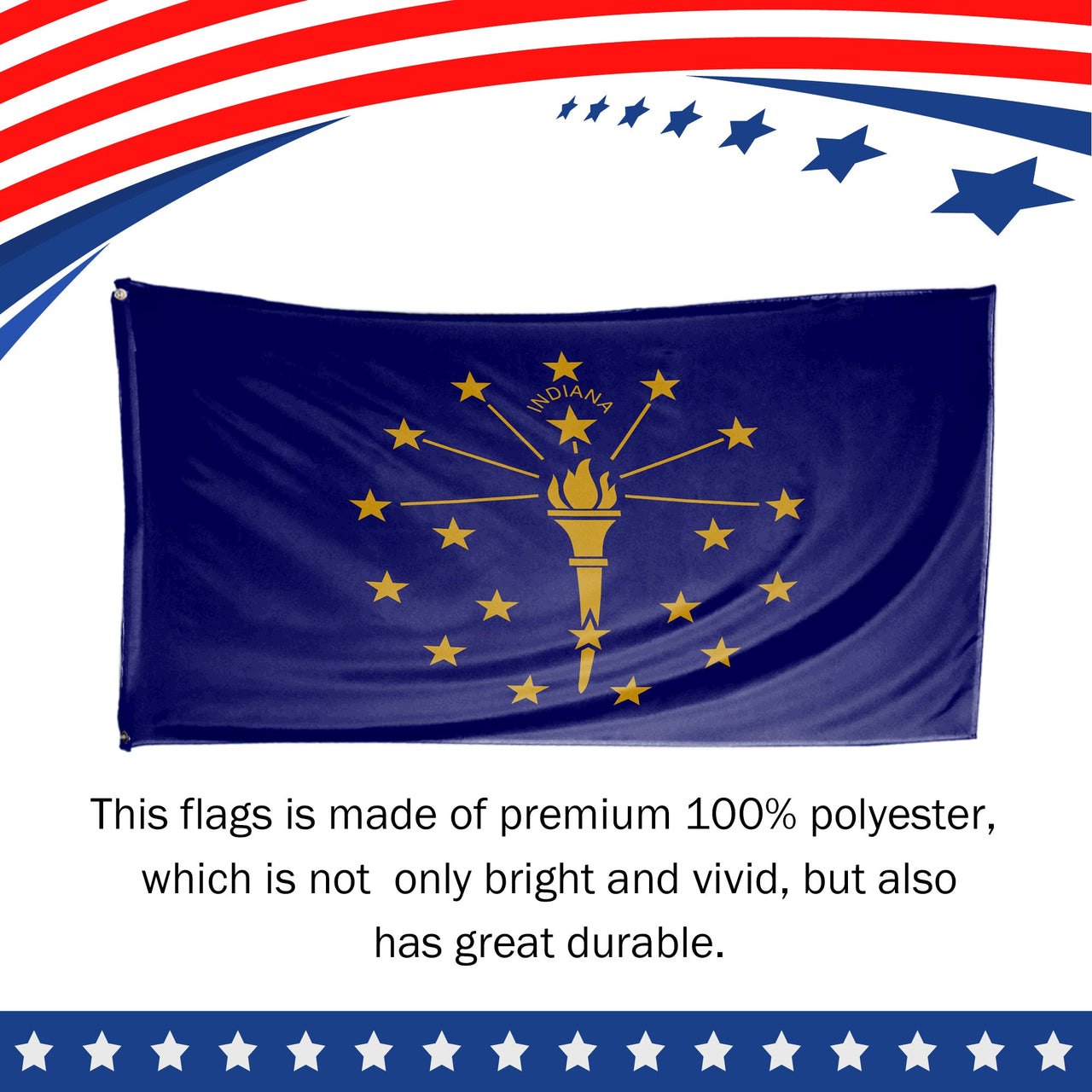 Indiana State Flag 3 x 5 Feet