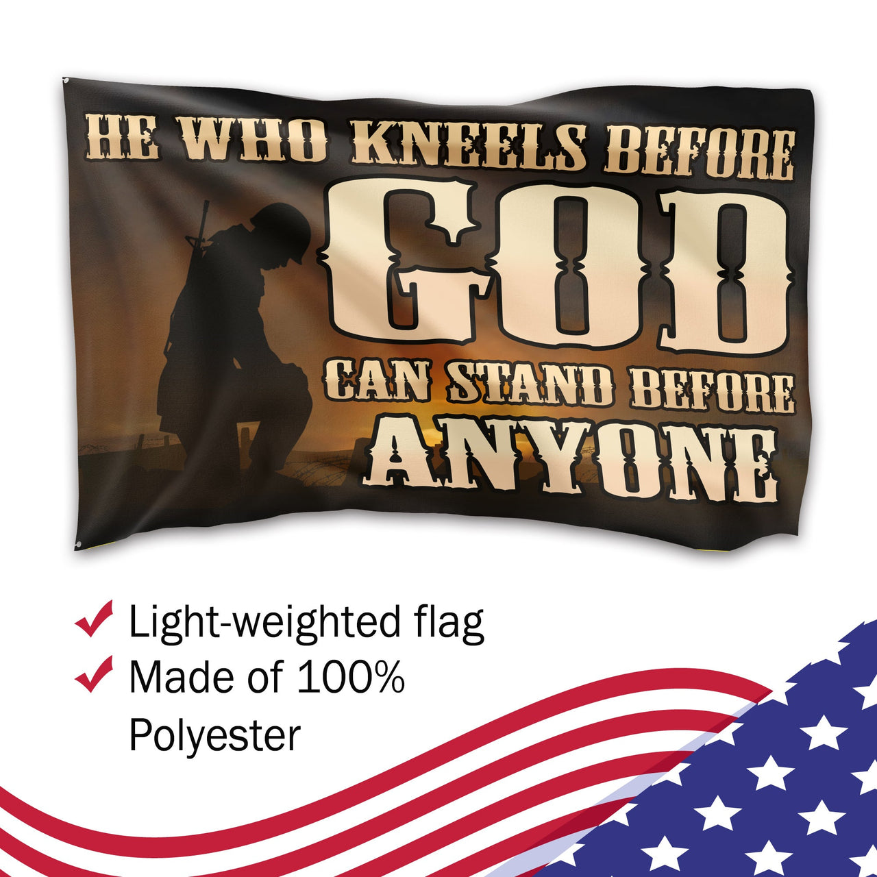 He Who Kneels Before God 3 x 5 Flag