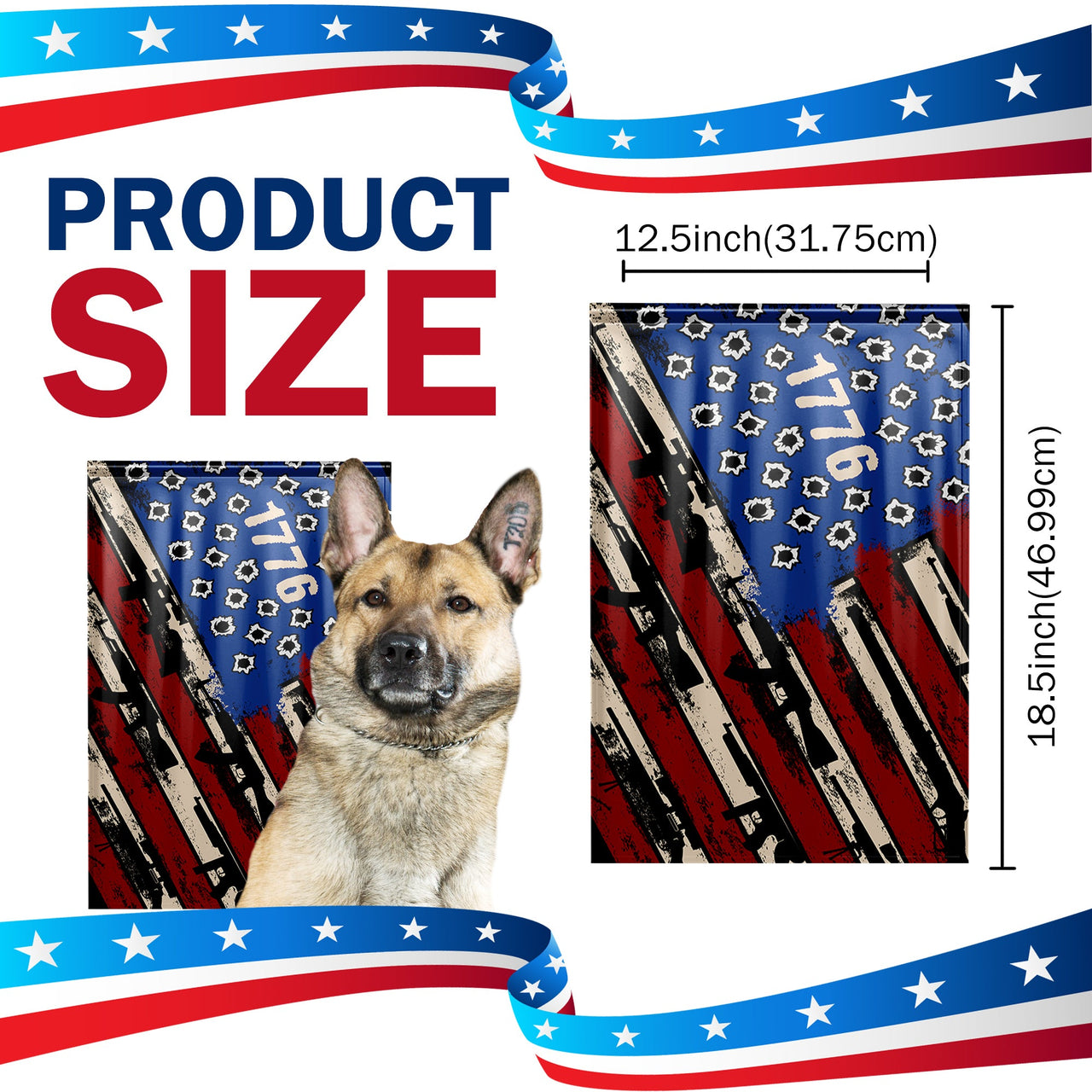 1776 Bullet Hole Yard Flag