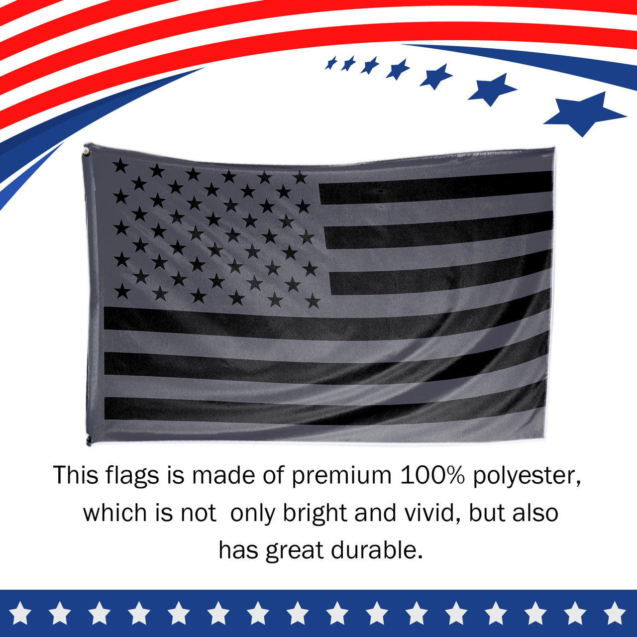 Black American Flag 3 x 5 Flag