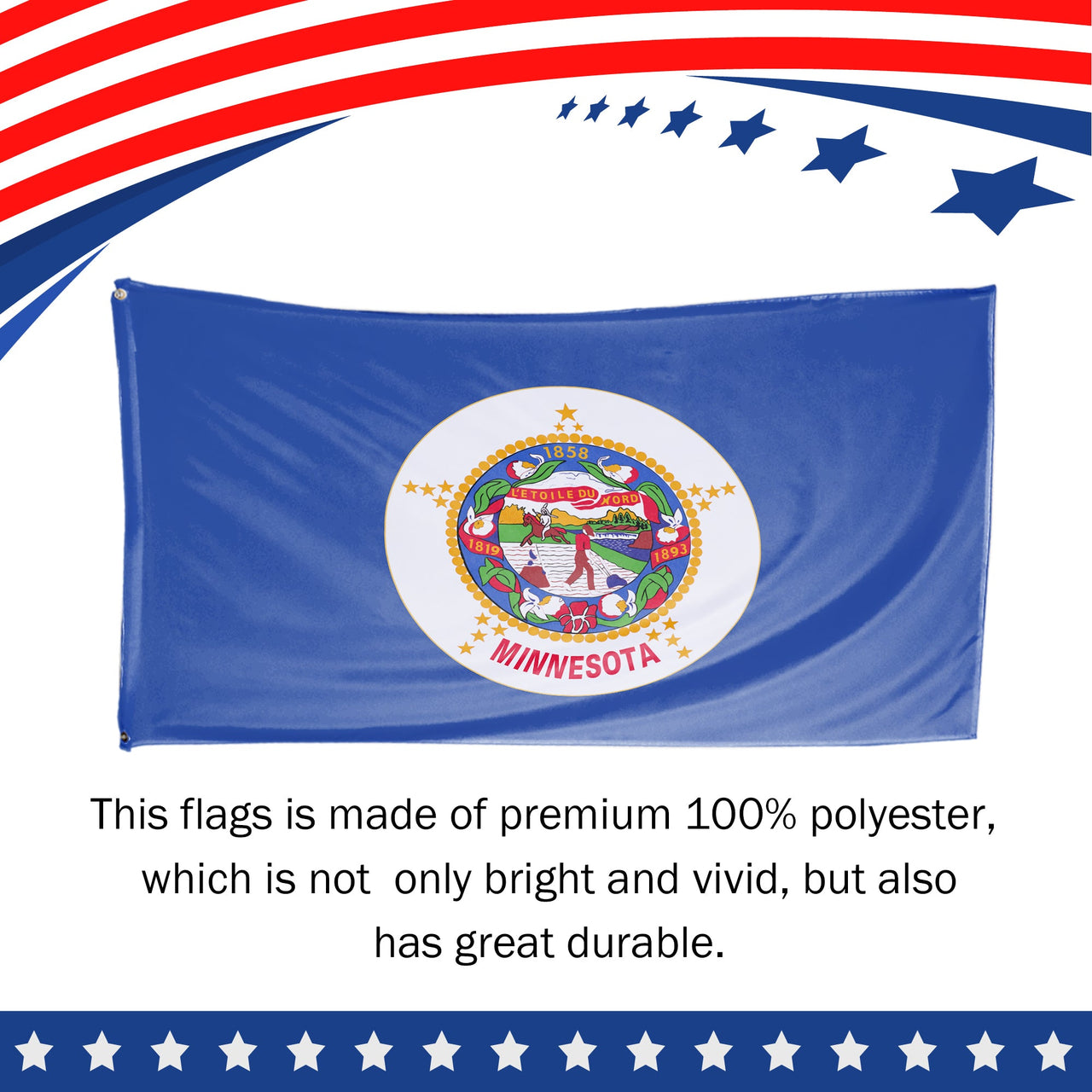 Minnesota State Flag 3 x 5 Feet