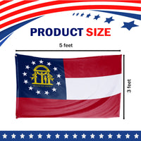 Georgia State Flag 3 x 5 Feet