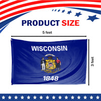 Wisconsin State Flag 3 x 5 Feet
