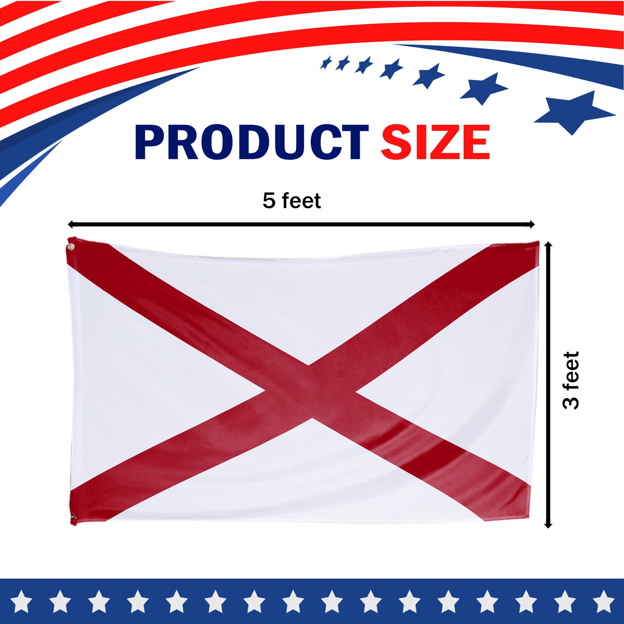 Alabama State Flag 3 x 5 Feet
