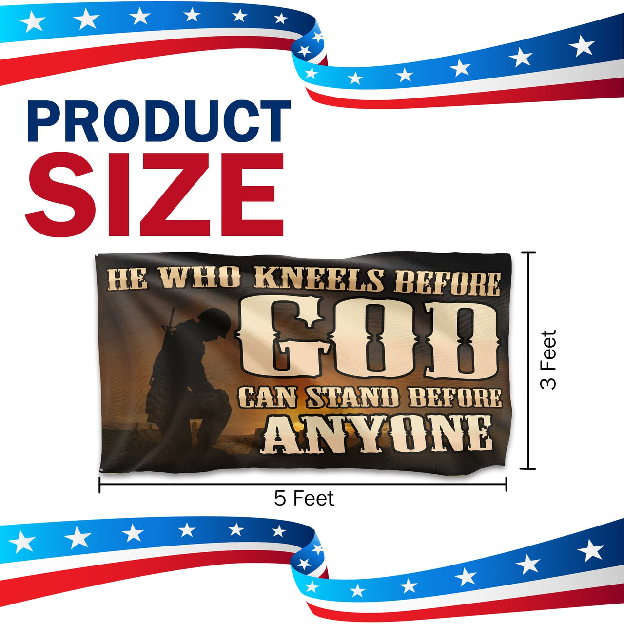 He Who Kneels Before God 3 x 5 Flag