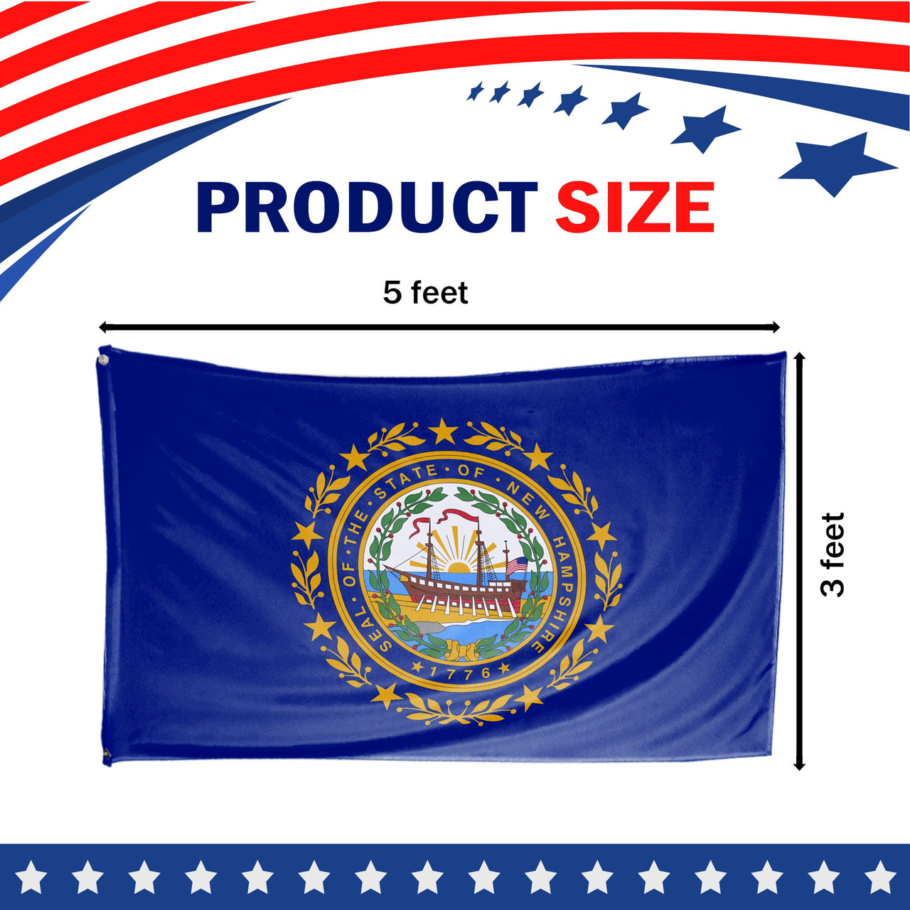 New Hampshire State Flag 3 x 5 Feet