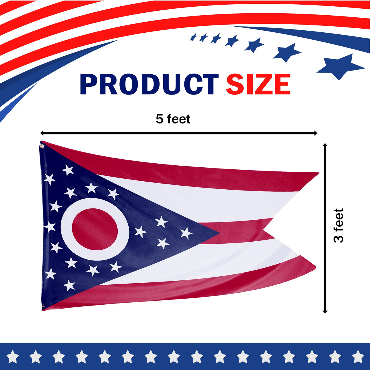 Ohio State Flag 3 x 5 Feet