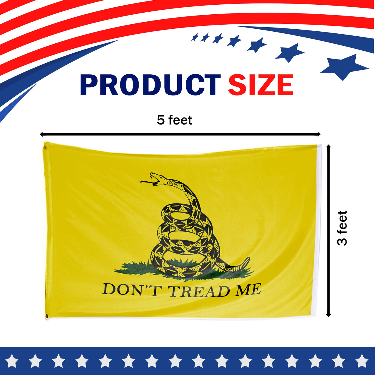 Don't Tread On Me Gadsden 3 x 5 Flag