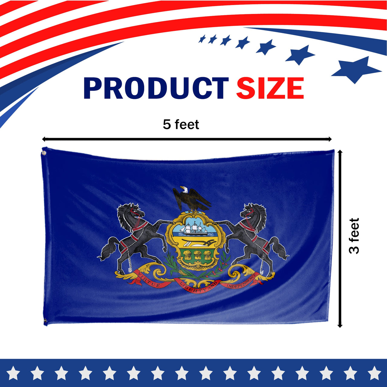 Pennsylvania State Flag 3 x 5 Feet