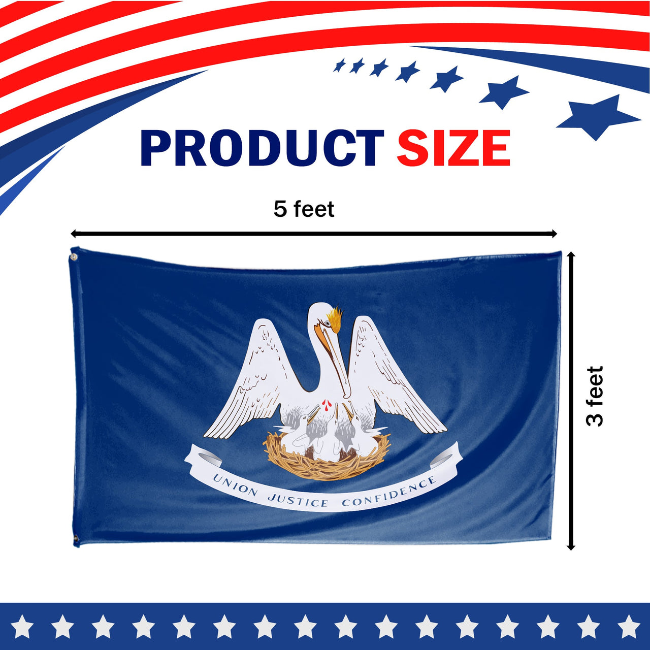 Louisiana State Flag 3 x 5 Feet