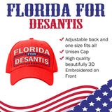 Florida For Desantis Limited Edition Red Embroidered Hat