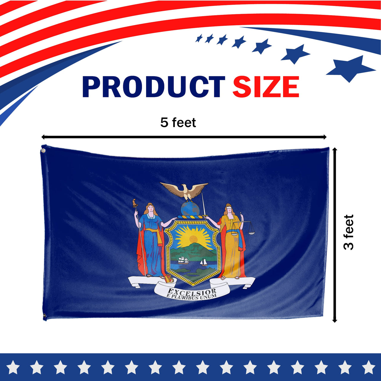 New York State Flag 3 x 5 Feet
