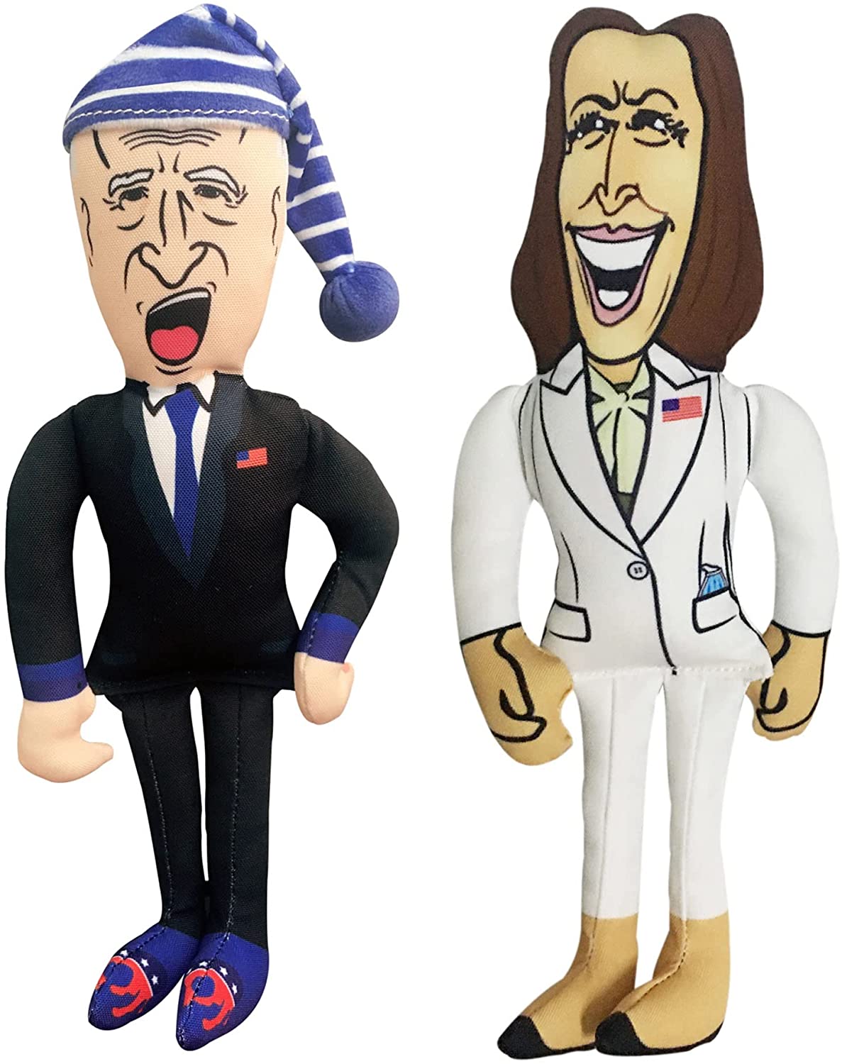 Sleepy Joe Biden and Kamala Harris Tough Plush Dog Chew Toys with Squeakers - Official Republican Dogs Bundle