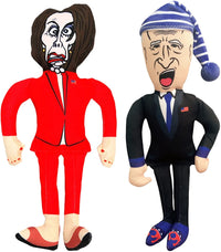 Sleepy Joe Biden & Nancy Tough Plush Dog Chew Toys with Squeakers - Official Republican Dogs Bundle