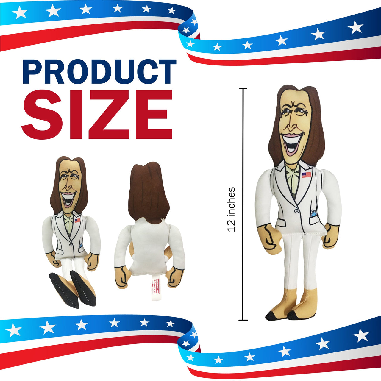 Kamala Harris Tough Plush Dog Chew Toy with Squeaker - Official Republican Dogs