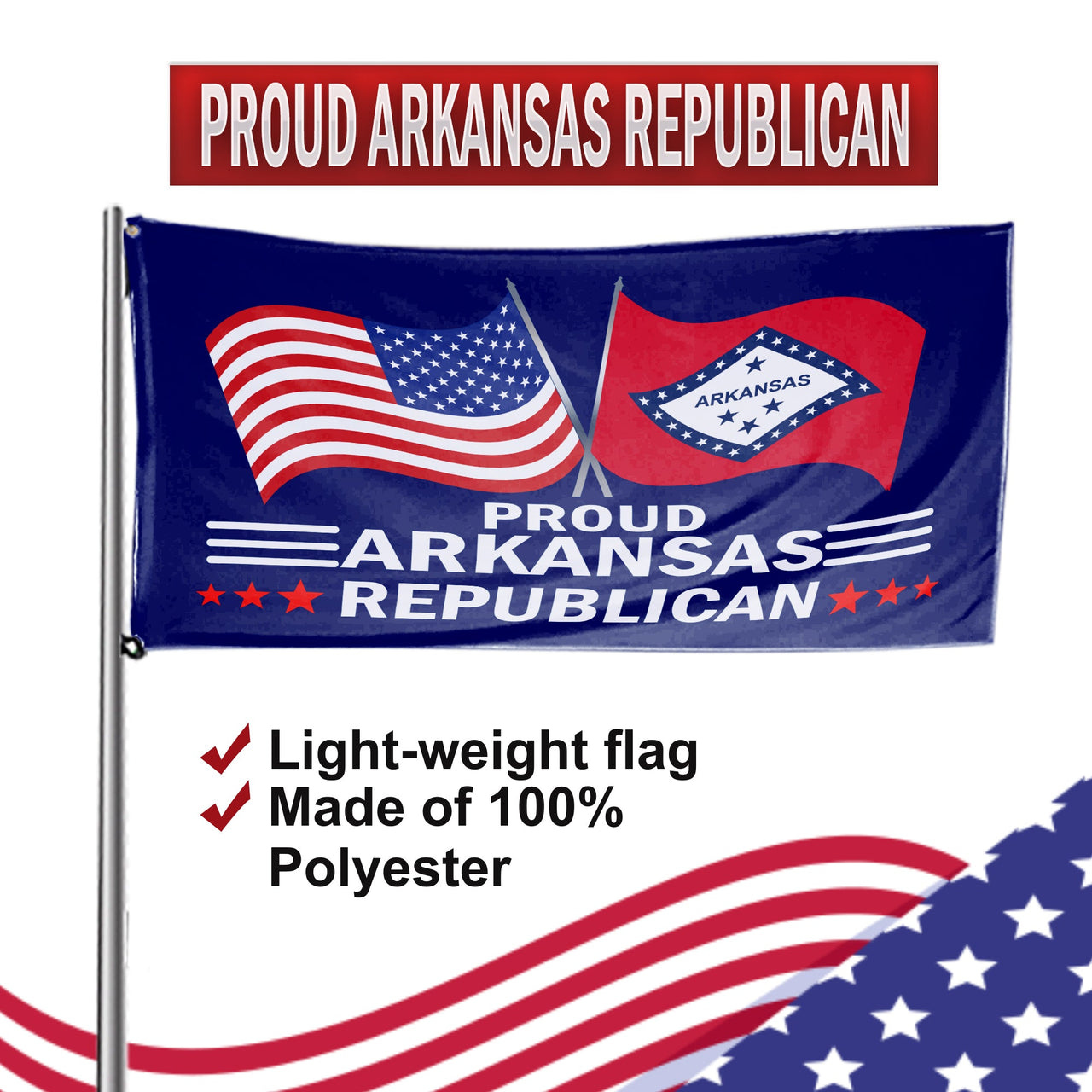 Proud Arkansas Republican 3 x 5 Flag - Limited Edition Flags