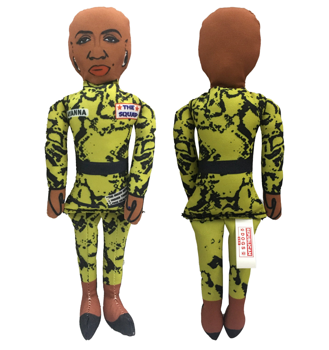 The Squad Includes AOC IIlhan Rashida & Ayanna Pressley Tough Plush Dog Chew Toys with Squeakers - Official Republican Dogs