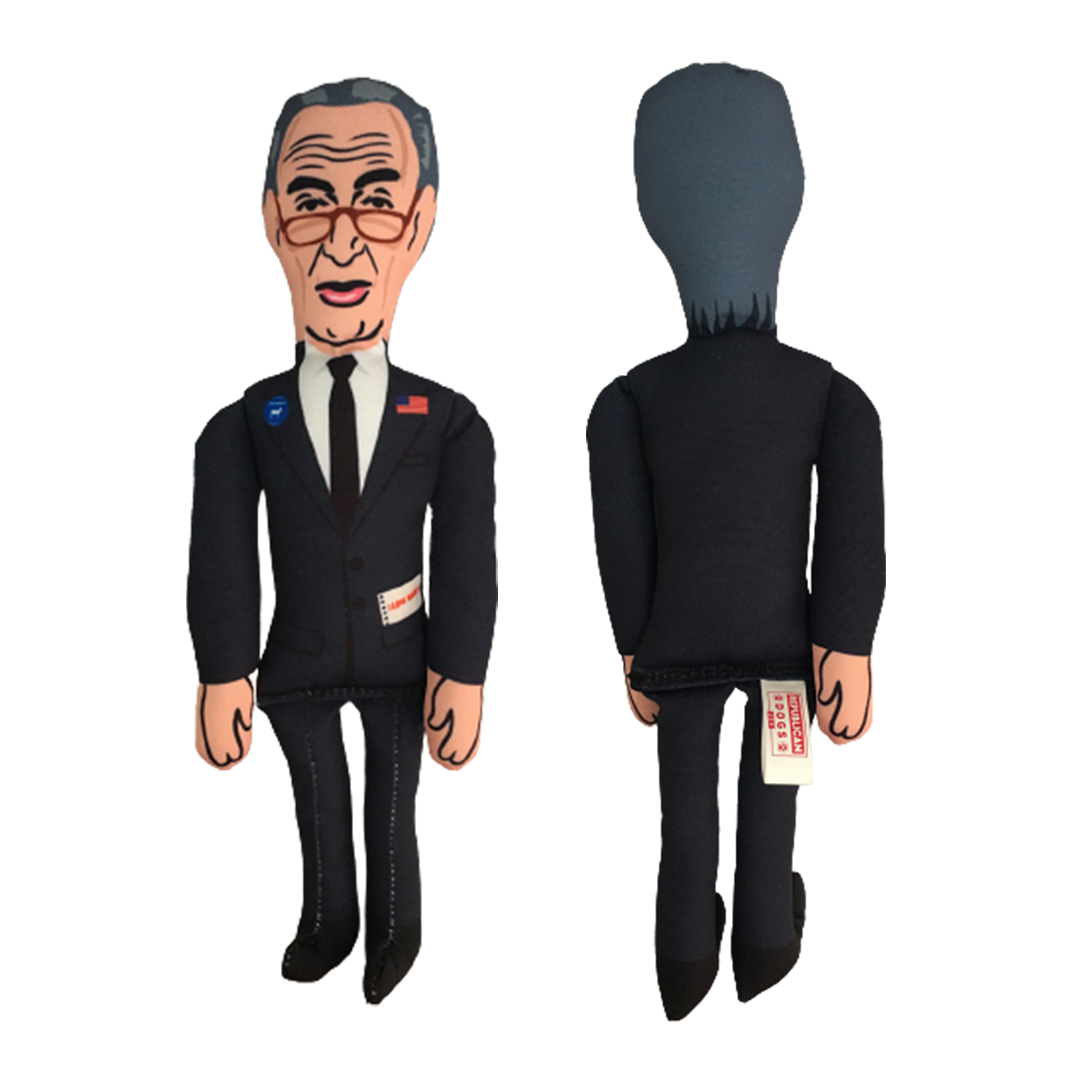 Chuck Schumer Tough Plush Dog Chew Toy with Squeaker - Official Republican Dogs