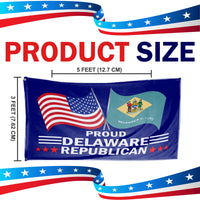 Proud Delaware Republican 3 x 5 Flag - Limited Edition Flags
