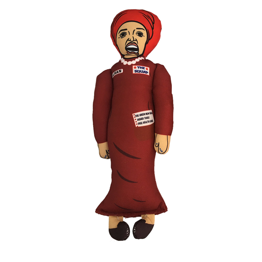 Ilhan Omar Squad Member Tough Plush Dog Chew Toy with Squeaker - Official Republican Dogs
