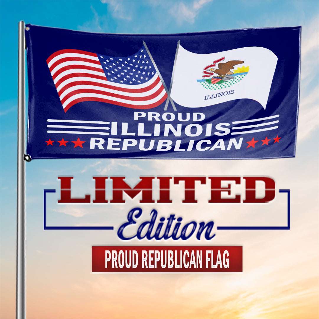Proud Illinois Republican  3 x 5 Flag - Limited Edition Flags