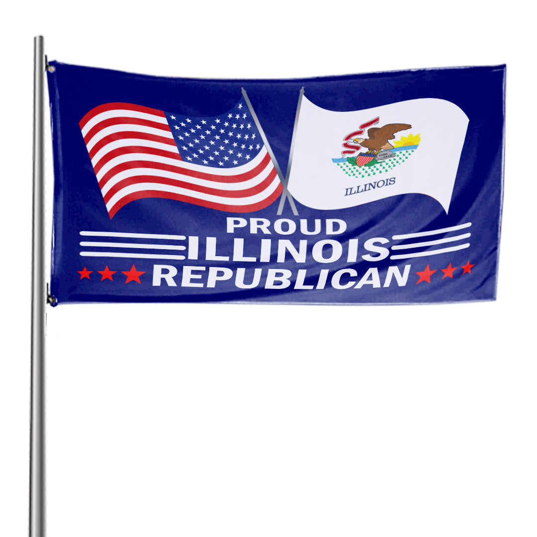 Proud Illinois Republican  3 x 5 Flag - Limited Edition Flags